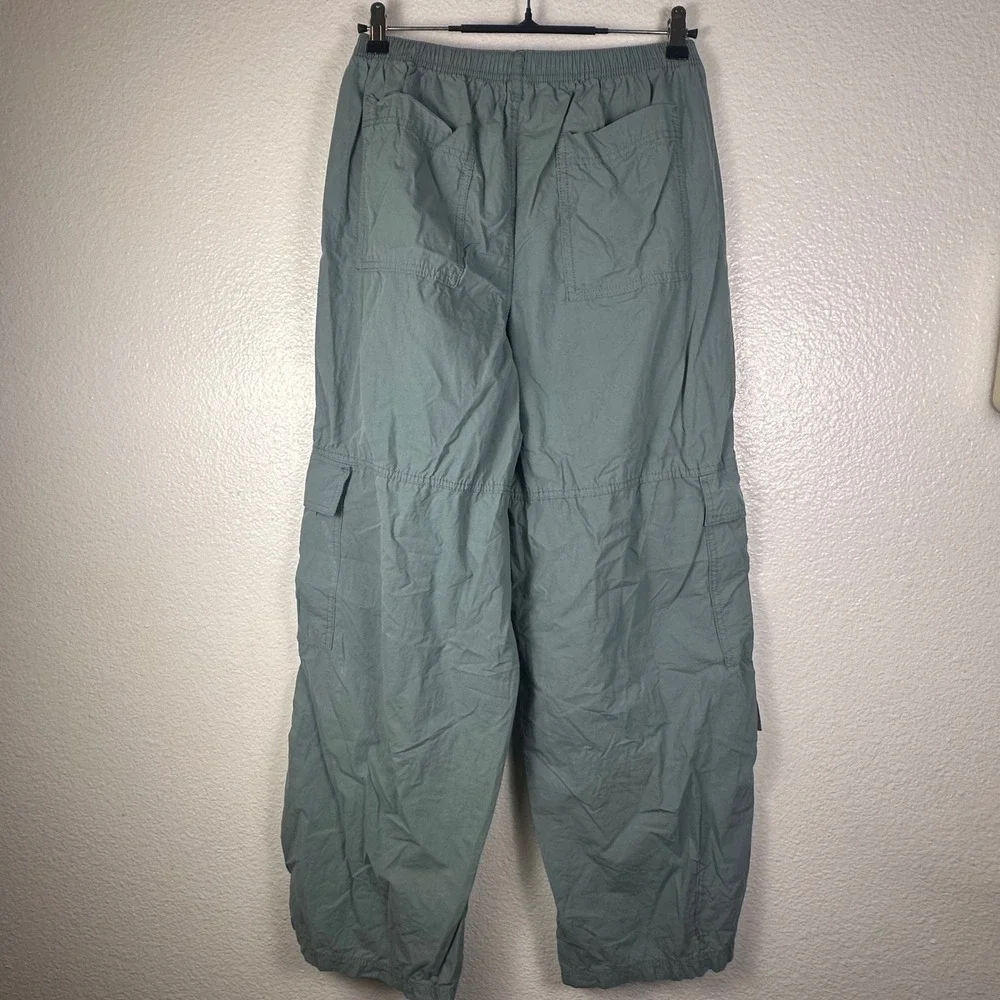 Wild Fable Women Light Blue Cargo Pants Elastic Waist‎ D-Ring Cotton Size M NEW - Picture 2 of 5